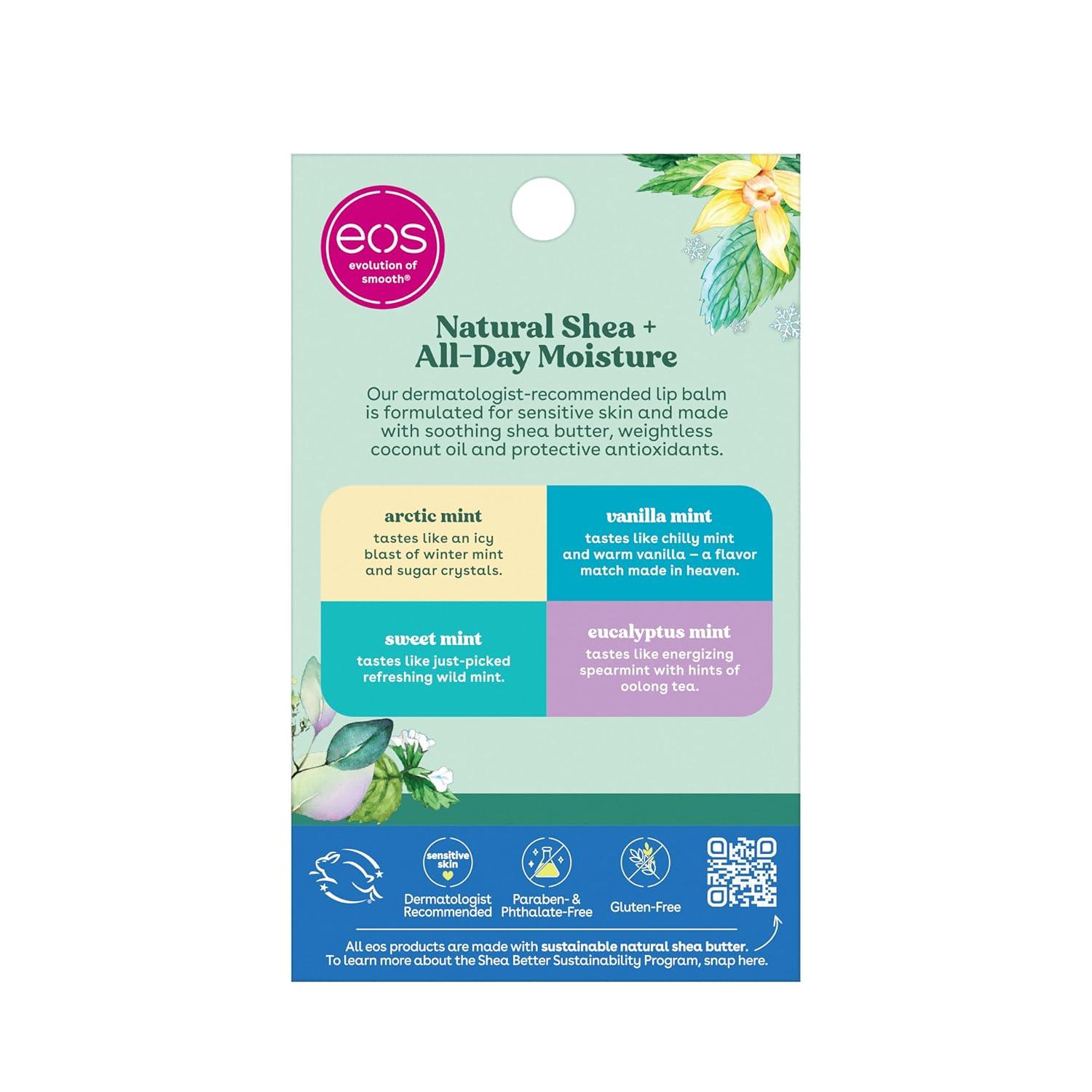 imageeos 100 Natural Lip Balm Watermelon Fros AllDay Moisture Lip Care Products 014 oz 2PackMint