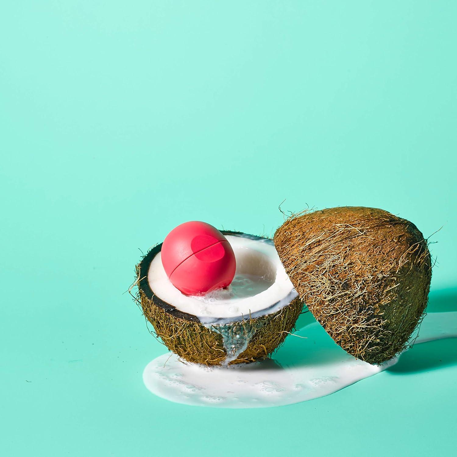 imageeos 100 Natural ampamp Organic Lip Balm Sphere Vanilla Bean Allday Moisture Dermatologist Recommended for Sensitive Skin Lip Care Products 025 ozCoconut Milk