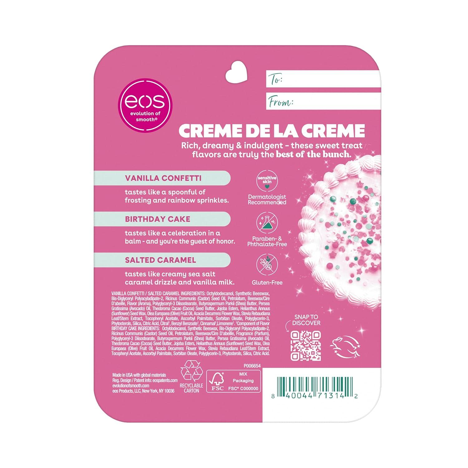 imageeos 24H Moisture Super Balm Minis Crme de la Crme LimitedEdition Lip Mask Lip Mask Made for Sensitive Skin Shea Butter Variety Pack 0169 fl oz 3PackCrme de la Crme