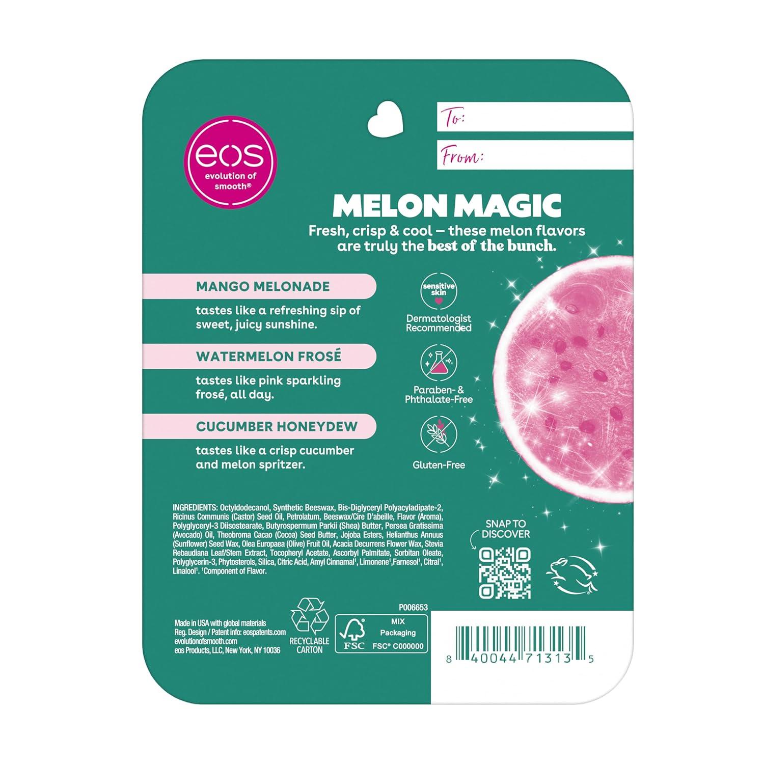 imageeos 24H Moisture Super Balm Minis Crme de la Crme LimitedEdition Lip Mask Lip Mask Made for Sensitive Skin Shea Butter Variety Pack 0169 fl oz 3PackMelon Magic