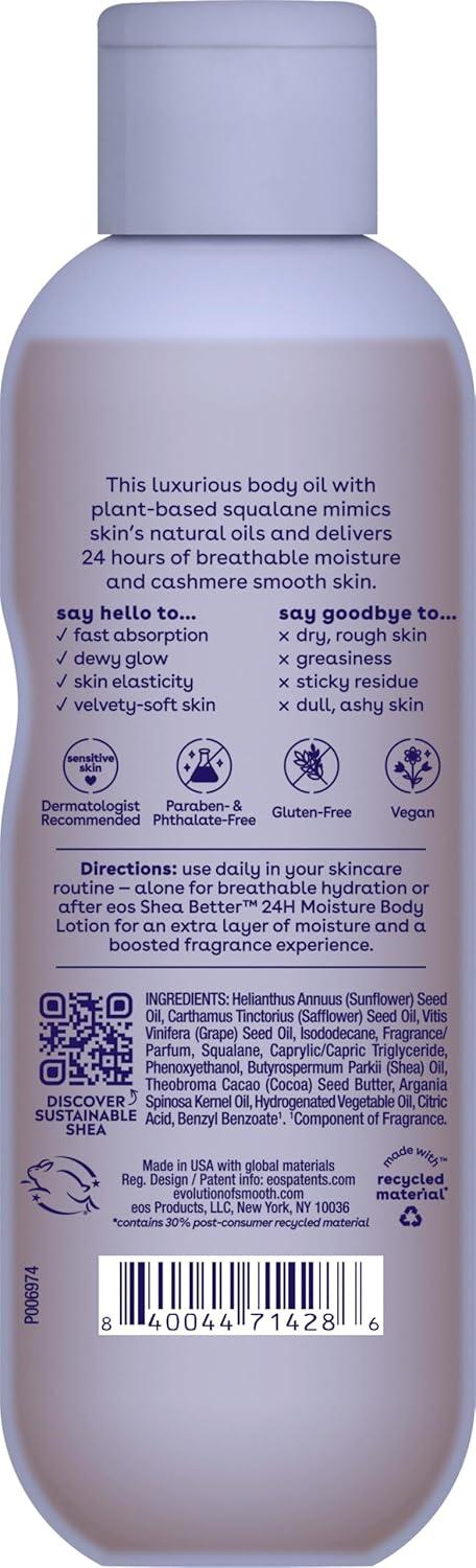 imageeos Cashmere Body Oil Vanilla Cashmere 24 Hour Moisture PlantBased Squalane to Soothe Soften And Smooth Dry Skin Body Oil 6 fl oz