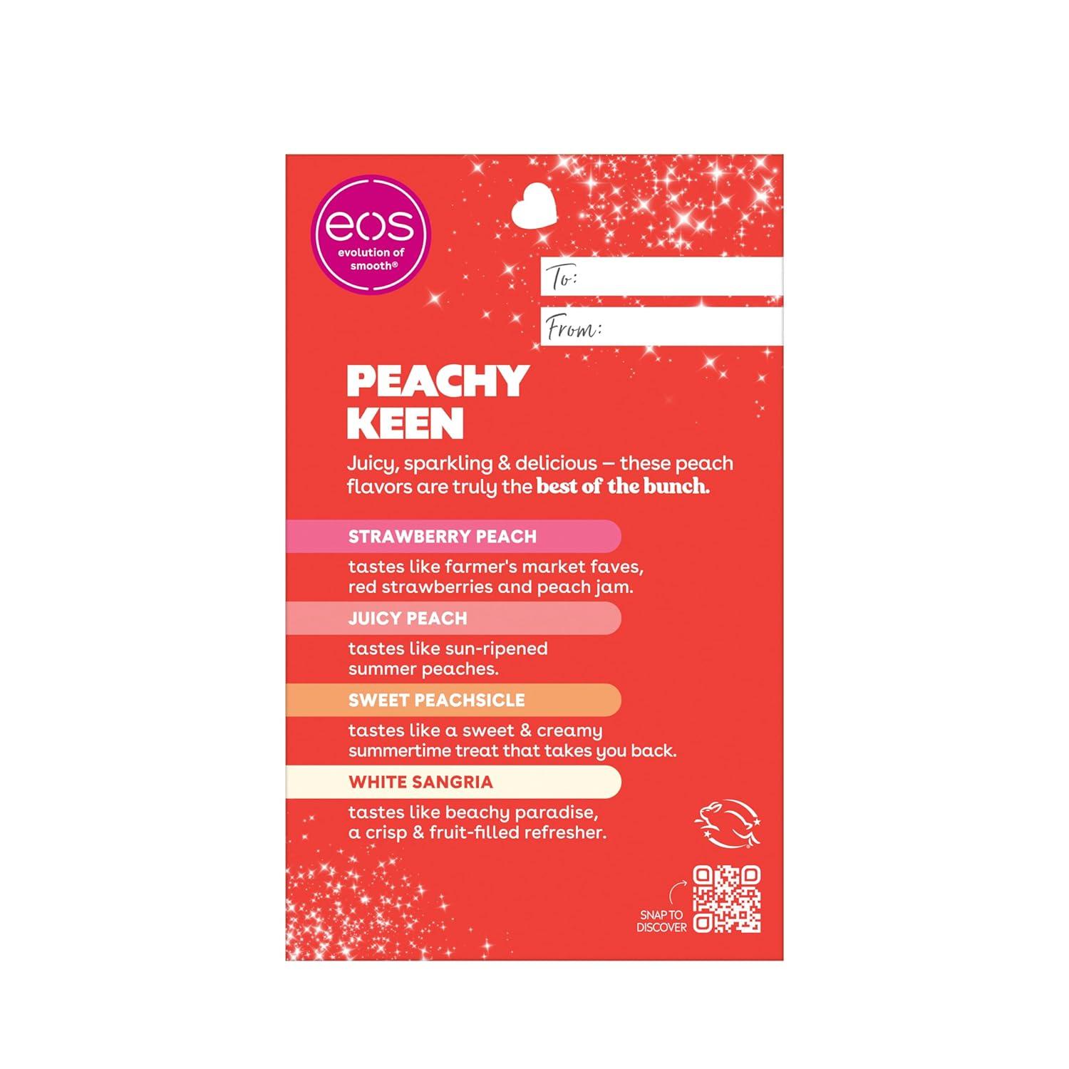 imageeos Lip Balm Gift Set Peachy Keen Limited Edition eos lip balm AllDay Moisture Lip Care Shea Butter Moisturizing Variety Pack 014 oz 4PackPeach Keen