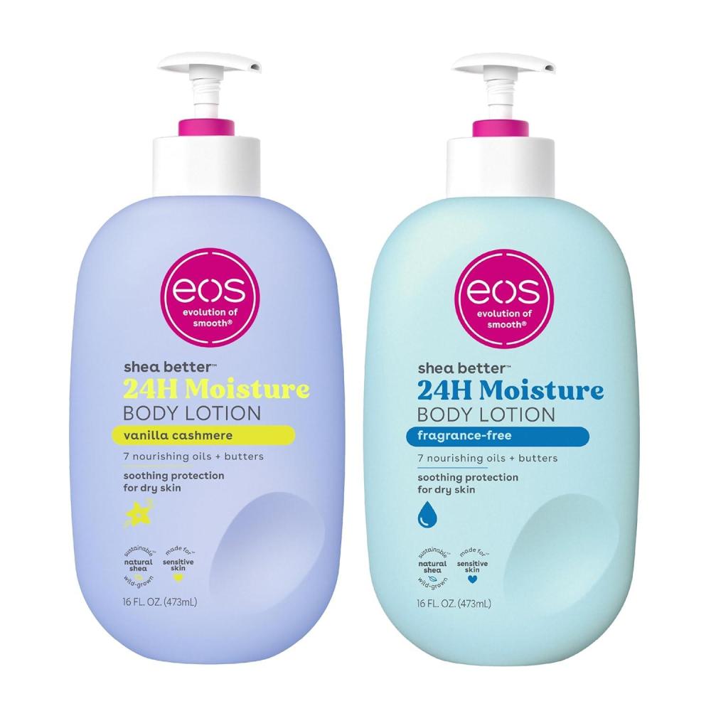 imageBundle of eos Shea Better Body Lotion Vanilla Cashmere  Fragrance Free 24Hour Hydration Skin Care 16 fl oz