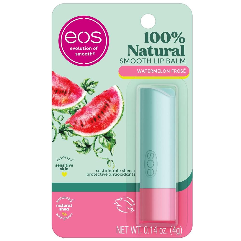 imageeos 100 Natural Lip Balm Watermelon Fros AllDay Moisture Lip Care Products 014 oz 2PackWatermelon Frose