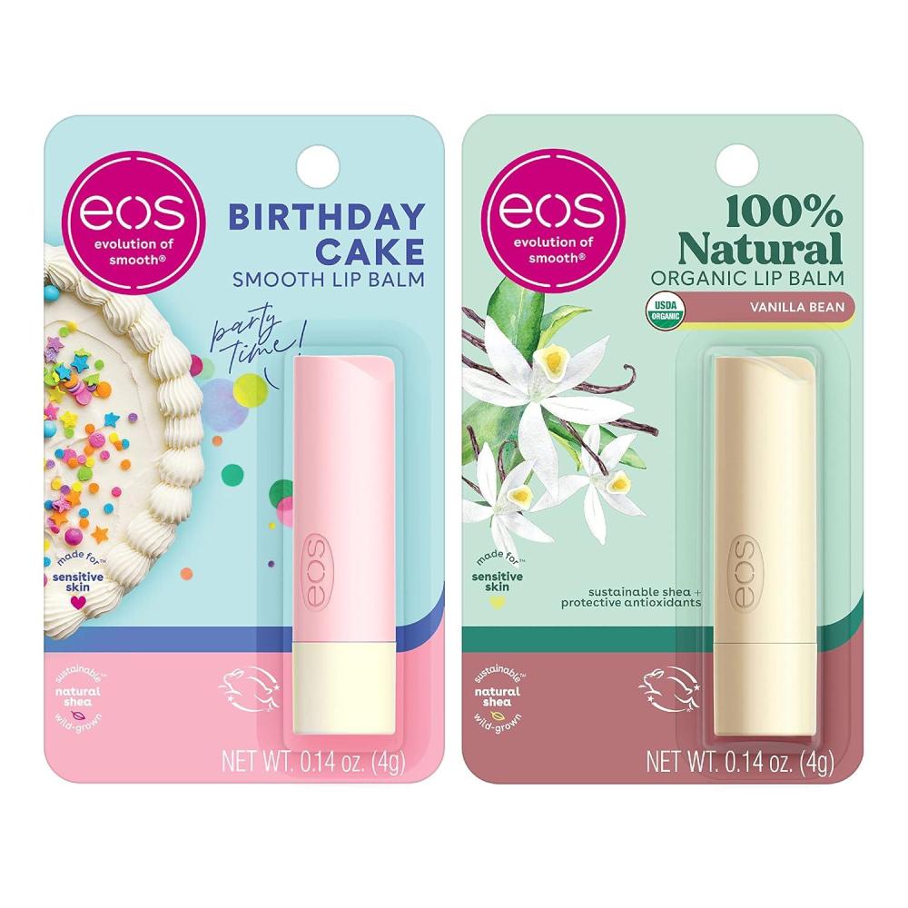 imageeos Birthday Bundle Vanilla Bean Birthday Cake  Dermatologist Recommended for Sensitive Skin  AllDay Moisture Lip Care Products