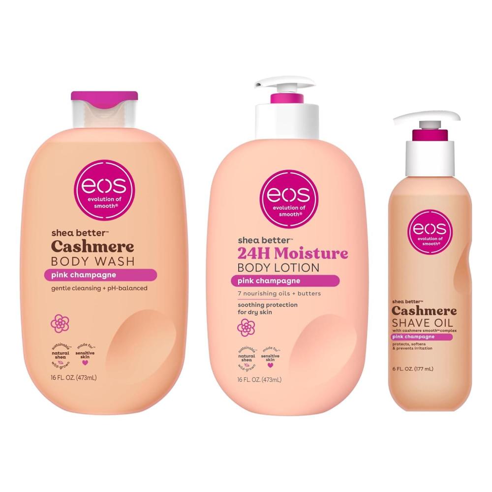 imageeos Shower Essentials Bundle Body Lotion Body Wash Shave Oil  Pink Champagne