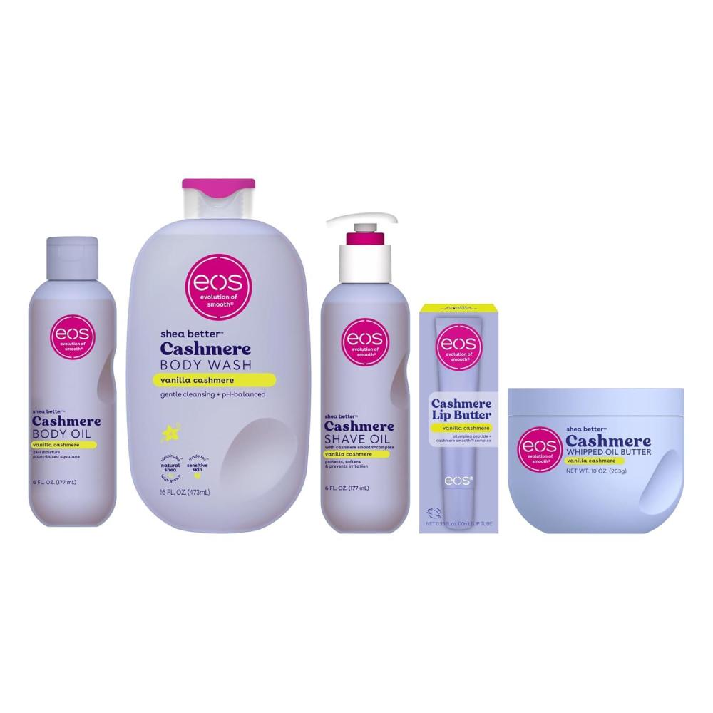 imageeos Vanilla Cashmere Bundle Body Oil Body Wash Shave Oil Whipped Body Butter Lip Butter