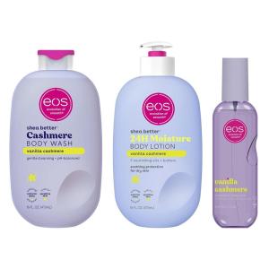 eos Vanilla Cashmere Scent Layering Bundle – Body Wash, Body Mist, Body Lotion