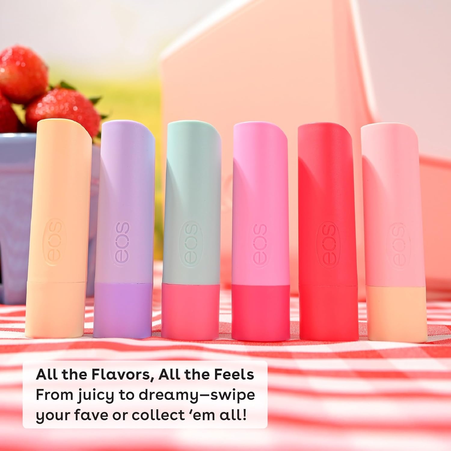 image:imageeos 100 Natural Lip Balm Strawberry Sorbet and Pomegranate Raspberry AllDay Moisture Lip Care Products 014 oz 2PackMulti