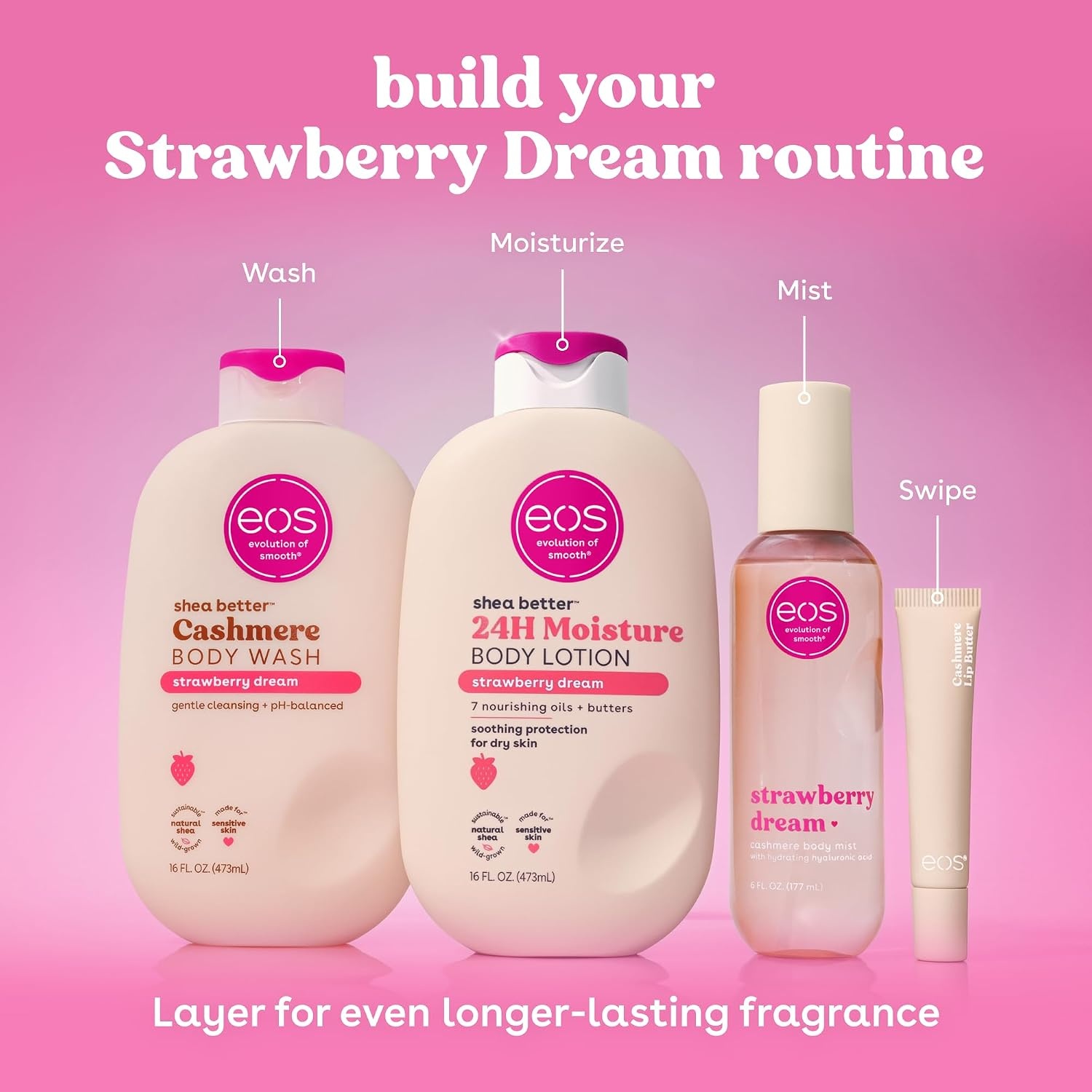 image:imageeos Crme de Pistachio Peptide Lip Butter with Moisturizing Shea Butter 035 ozStrawberry Dream